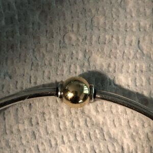 Cape Cod Sterling bracelet with gold ball closure